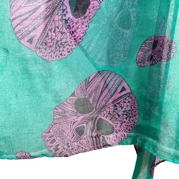 Skull Scarf Green Purple Black - Picture 6 of 13